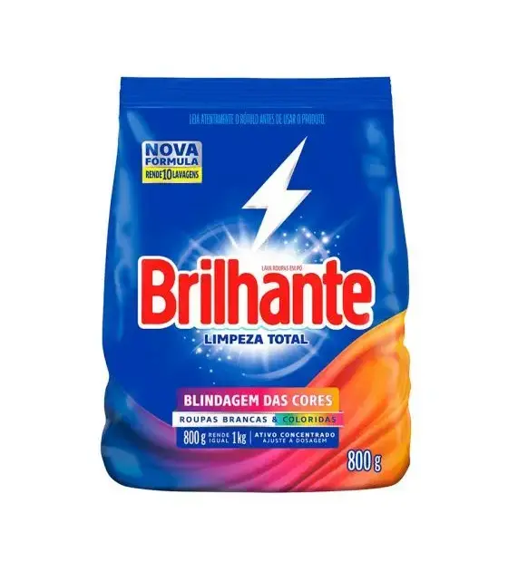 BRILLANTE JABON EN POLVO 800GR. LIMPIEZA TOTAL