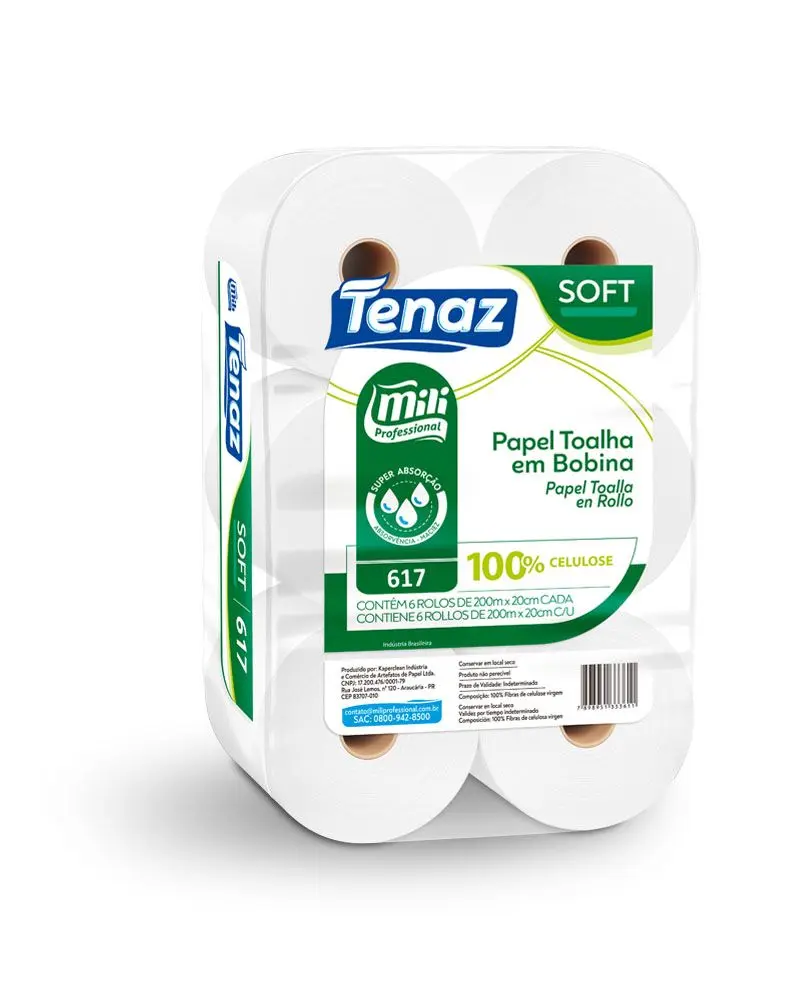 Papel Toalla 6 rollos 200mt(Tenaz)