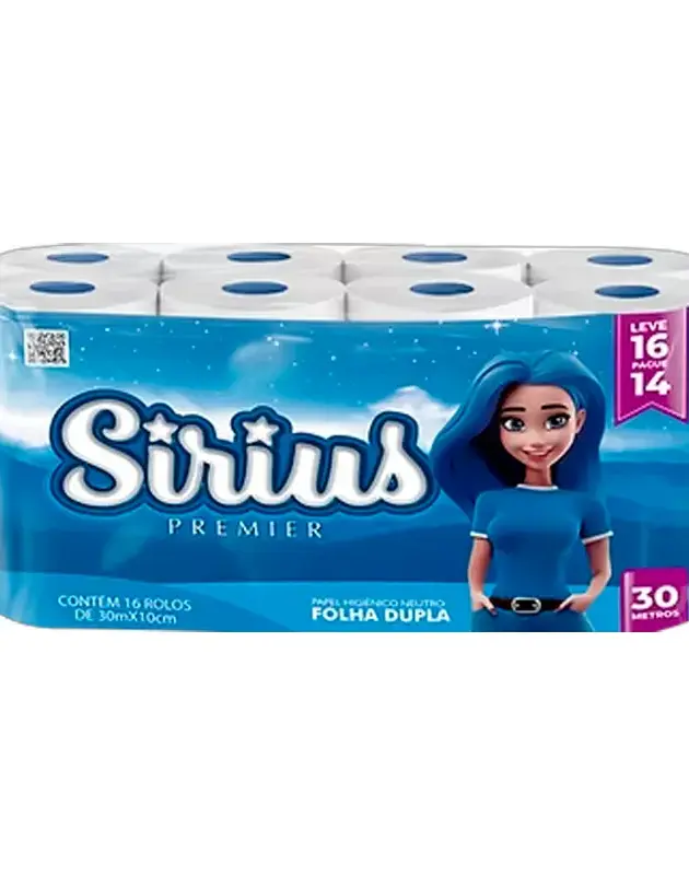 Papel Higiénico 16rll Sirius Premier doble hoja de 30mt