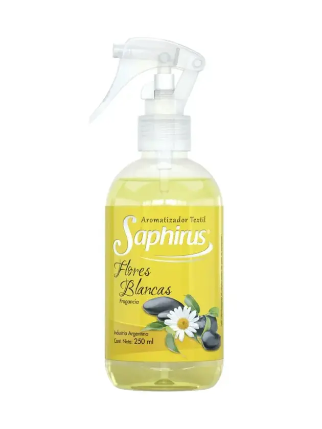 TEXTIL SAPHIRUS FLORES BLANCAS 250CC