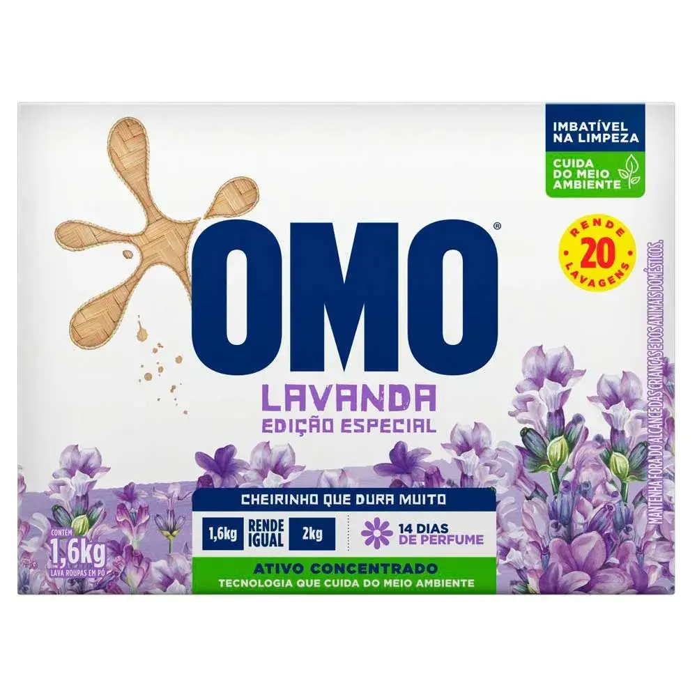 OMO JABON EN POLVO DE 1,6KG LAVANDA