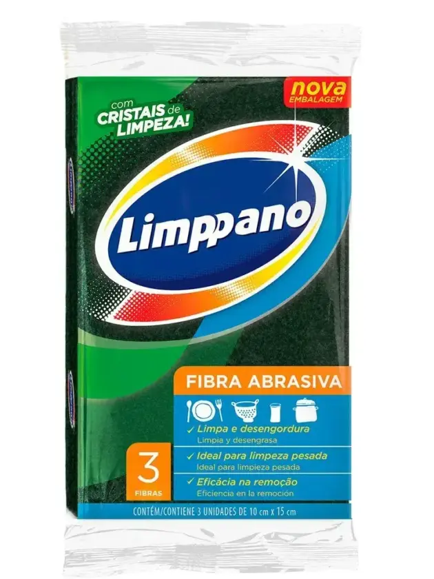 ESPONJA FIBRA ABRASIVA LIMPPANO 3UNID