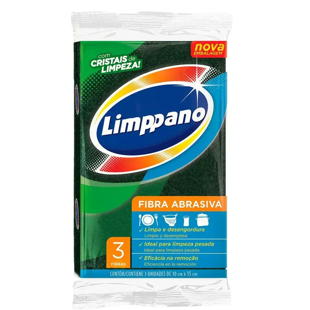ESPONJA FIBRA ABRASIVA LIMPPANO 3UNID
