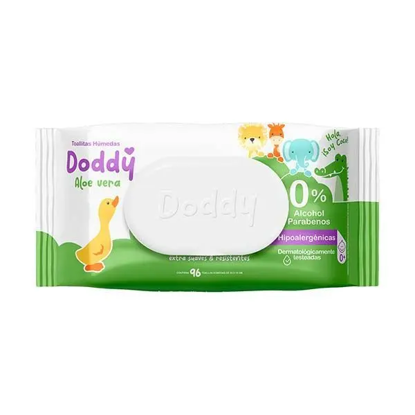 TOALLITAS HUMEDAS DODDY CON ALOE VERA 100 UNID.