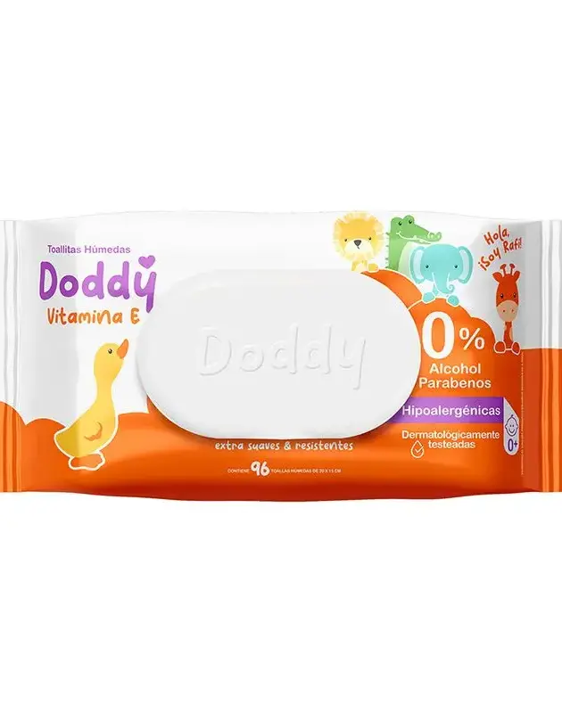 TOALLITAS HUMEDAS DODDY CON VITAMINA E 100 UNID.