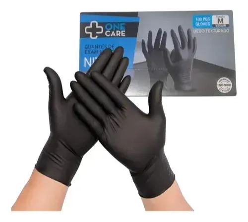 Guante de Nitrilo ONE CARE negro. Tam S