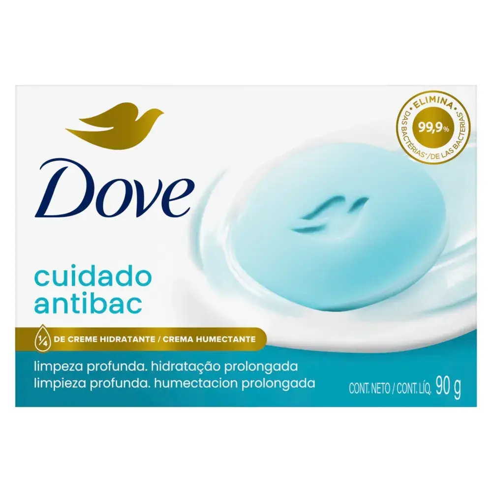 Dove Jabón tocador Cuidado, antibacterial 90gr