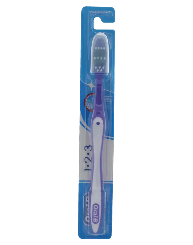 Oral B Cepillo Dental 1-2-3, con tapa.