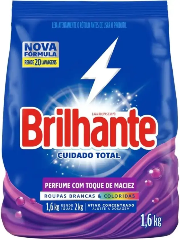 BRILLANTE, JABON EN POLVO LIMPIEZA TOTAL 1.6KG