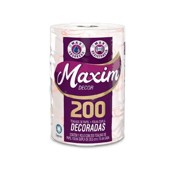Papel Toalla de cocina MAXIM decoradas 200 hojas.