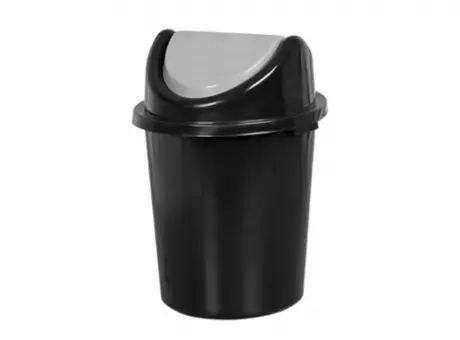 BASURERO 27 LTS C/TAPA BASCULANTE, PLASNEW NEGRO