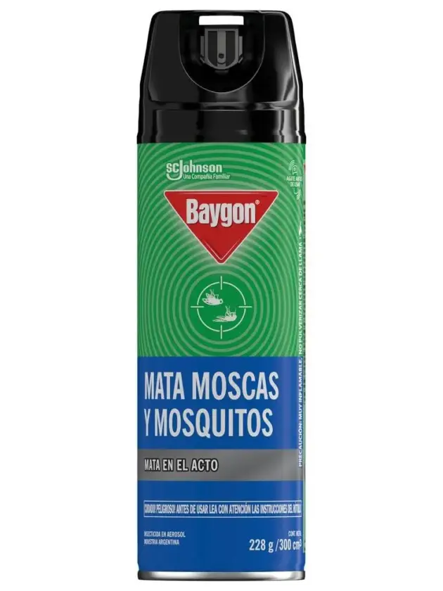BAYGON MATA MOSCAS Y MOSQUITOS aero 300 ml x Uni.