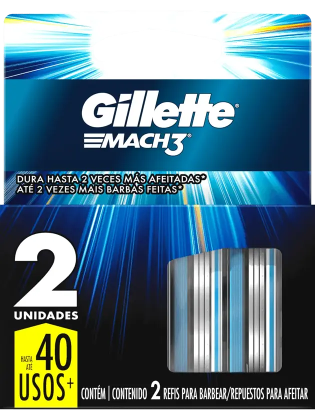 Cartuchos de Repuesto Gillette Mach3 de 2und.