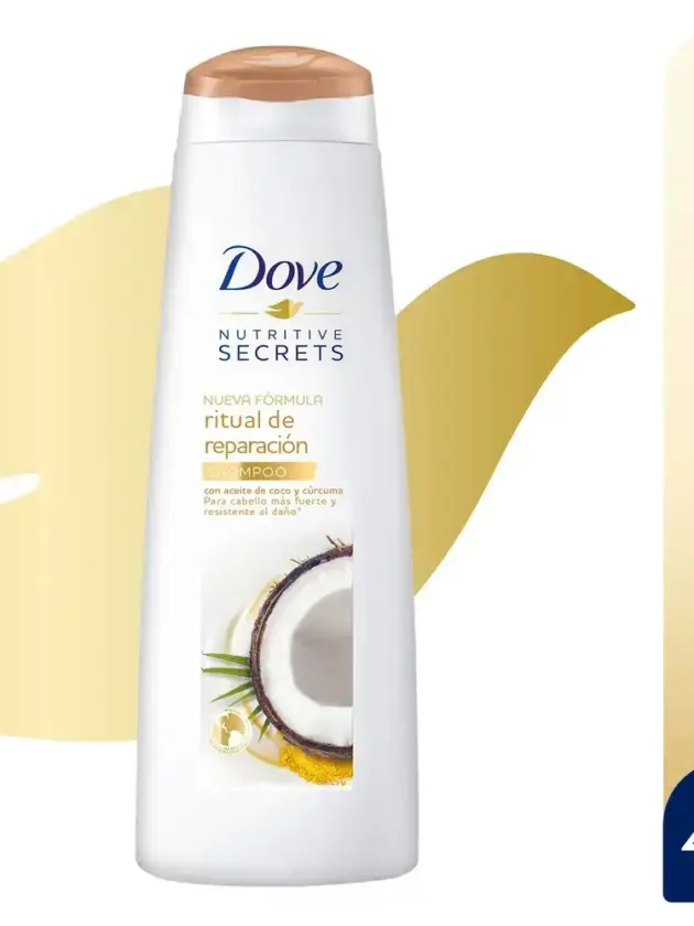 Dove Shampoo Ritual de Reparación con Aceite de Coco y Cúrcuma Dove - Cont.400 mL