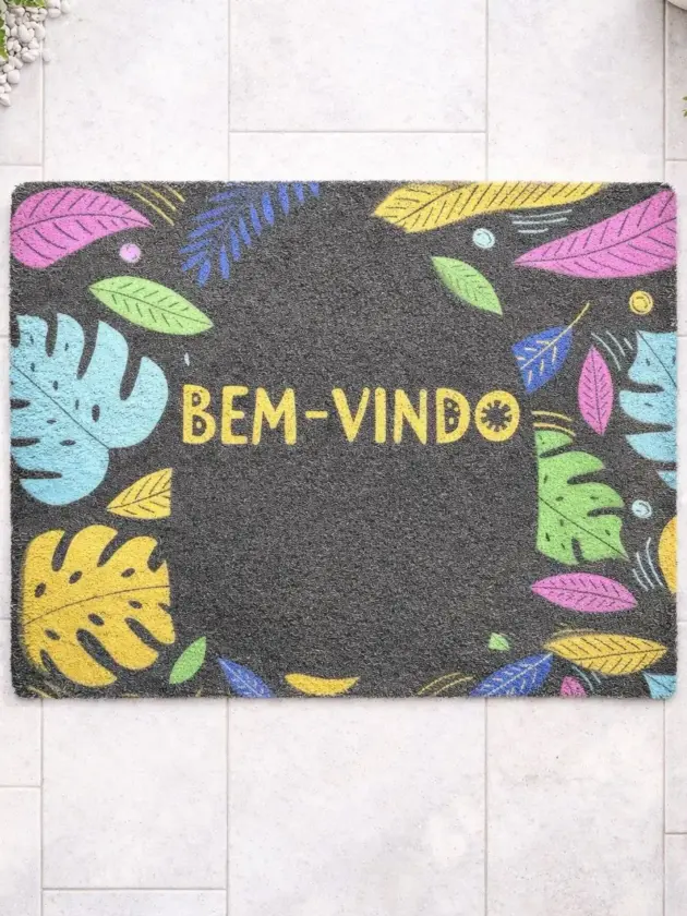 Tapete de Entrada decorativo, BEM-VINDO