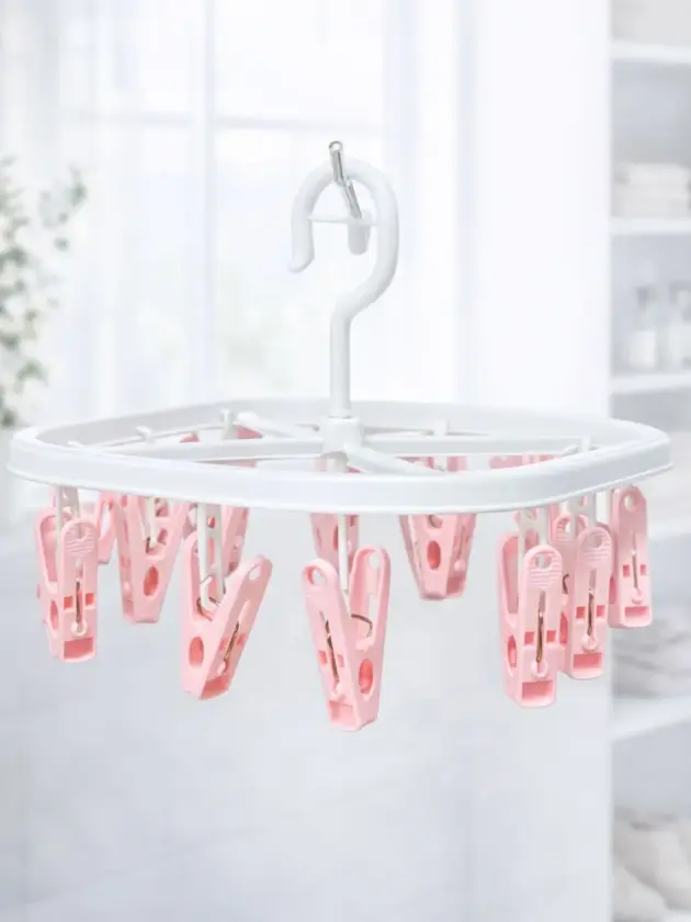 Colgador Plast. Cuadrado con 12 Pinzas