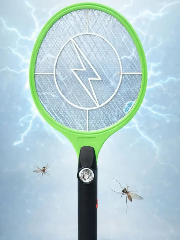 Raqueta Eléctrica Mata Moscas con Linterna