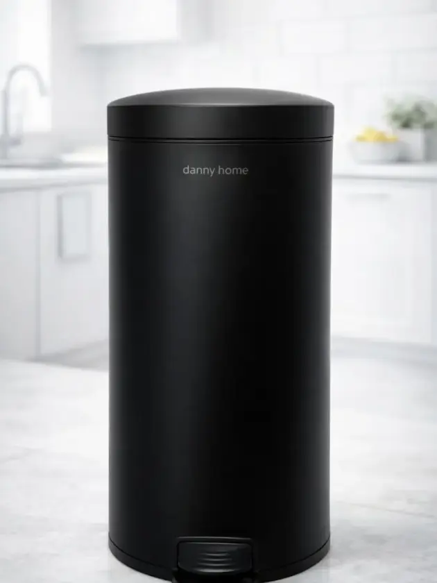 Basurero Inox color Negro 30L, DANNY HOME