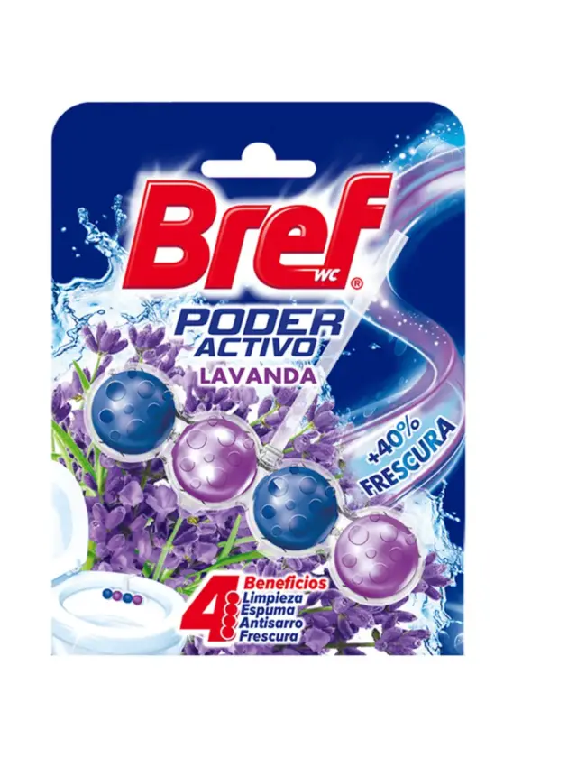 Aromatizante p/ Inodoro  Bref WC Poder Activo Lavanda 50g. Arom