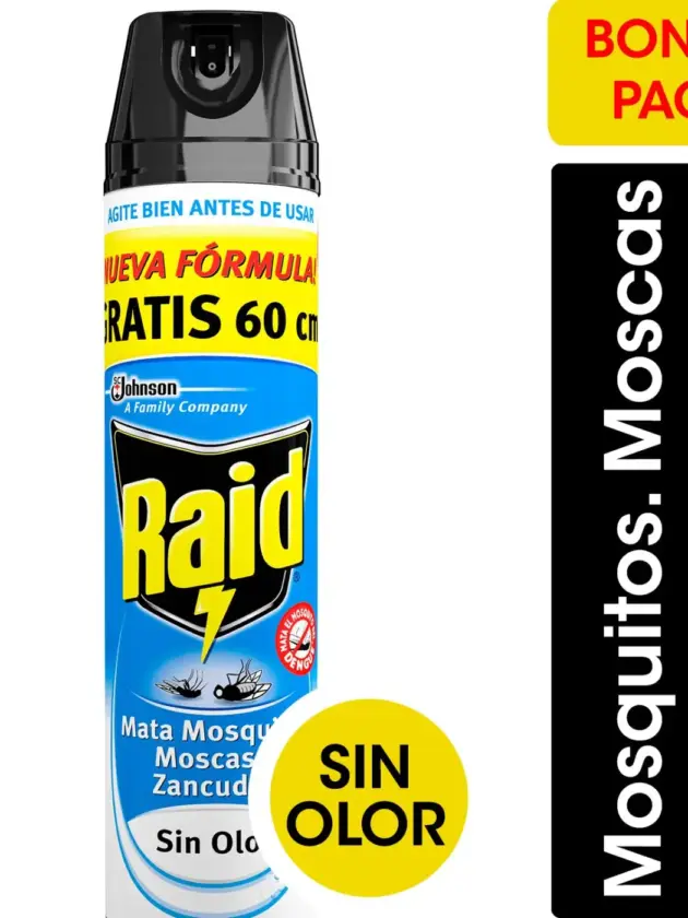 RAID MATA MOSQUITOS MOSCAS Y ZANCUDOS 420ML SIN OLOR QUIMICO