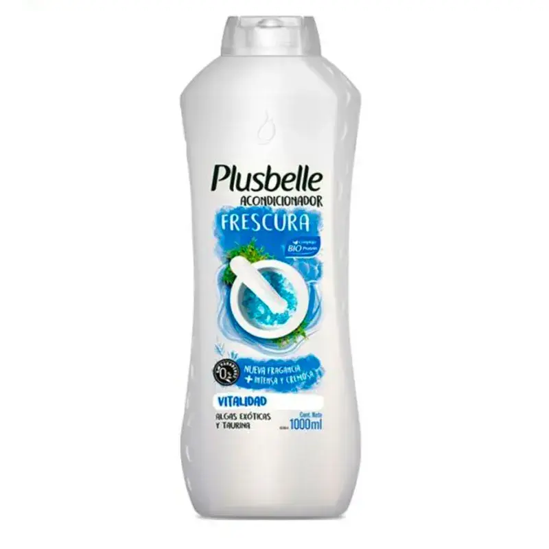 Plusbelle Acondicionador Frescura Vitalidad con Algas Exóticas y Taurina , 1Lt