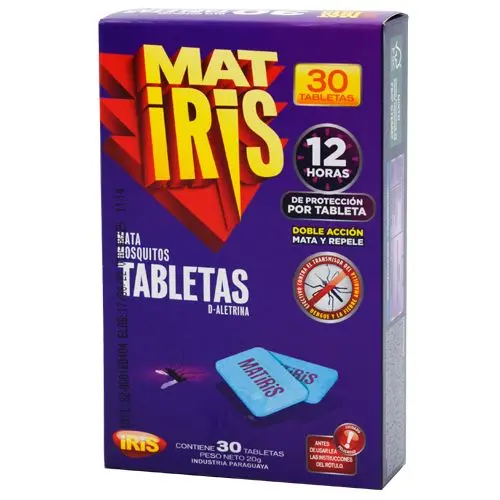 Tabletas Mata Mosquito Matiris, 30 tabletas