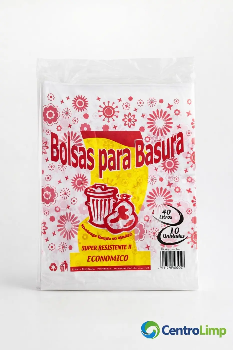 Bolsa de Basura 40lt Económico (Floreado)