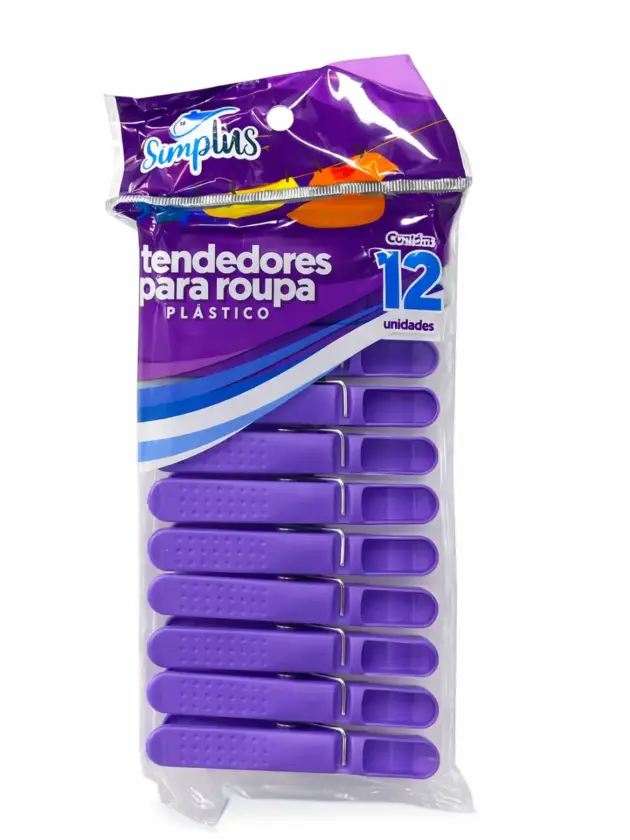 Pinzas de plastico c/12u lila
