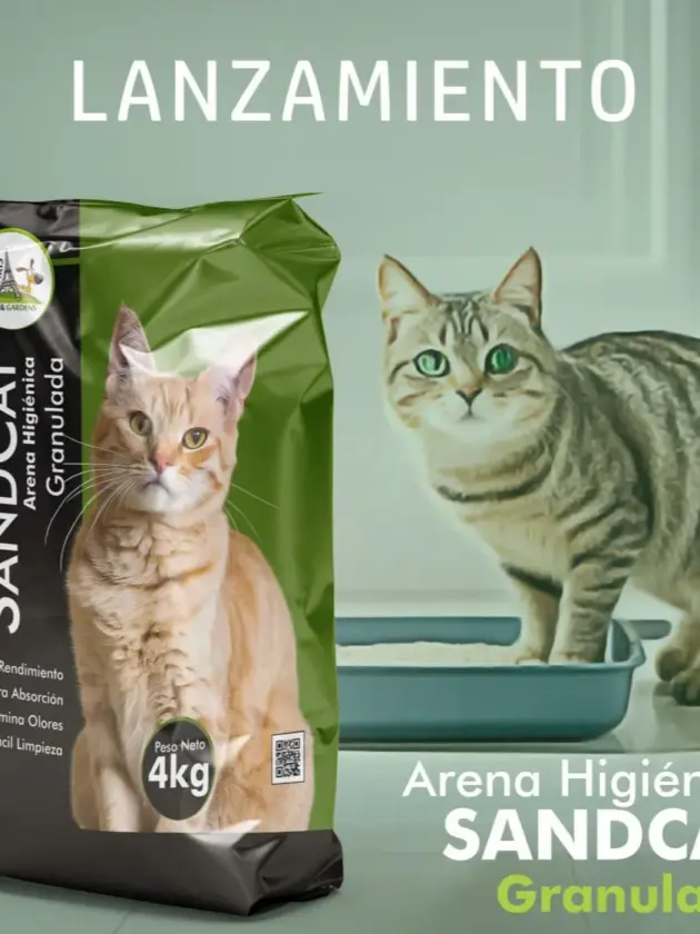 Arena Higiénica p/ gato SANDCAT-Granulado 4kg