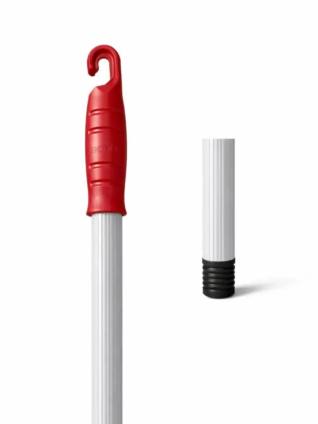 MANGO DE ALUMINIO NOBRE GRIS C/ROJO 22MM 1,40M