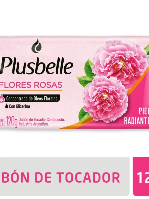 Plusbelle jabón de tocador Flores Rosa 120 gr