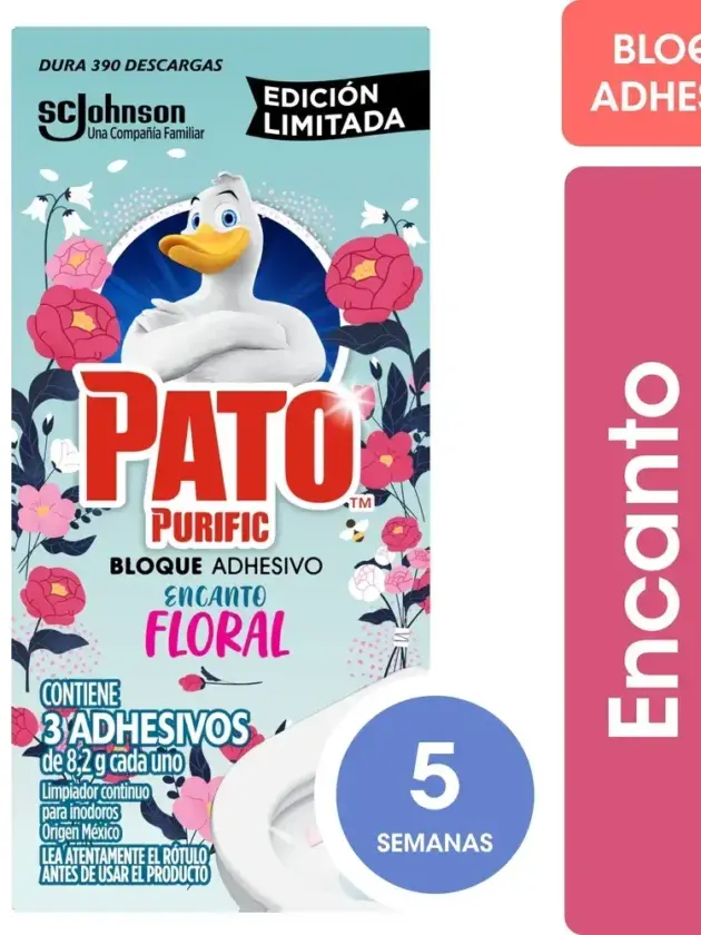Pato Adhesivo Limpiador Inodoro Floral 3 Unidades