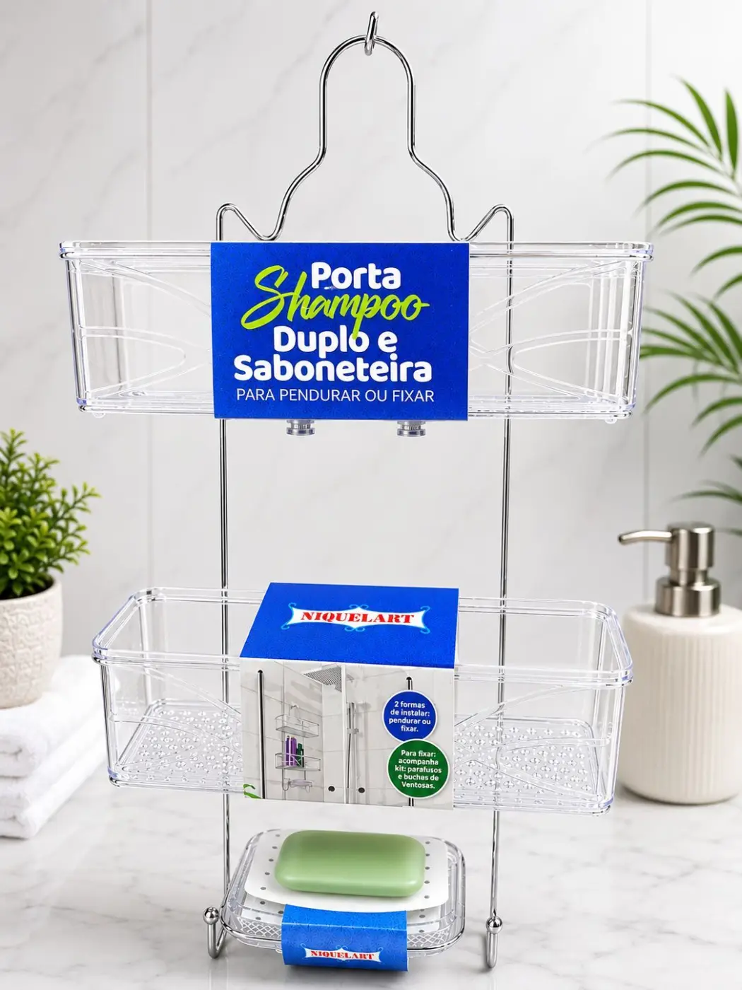 Porta Shampoo/ jabón transparente