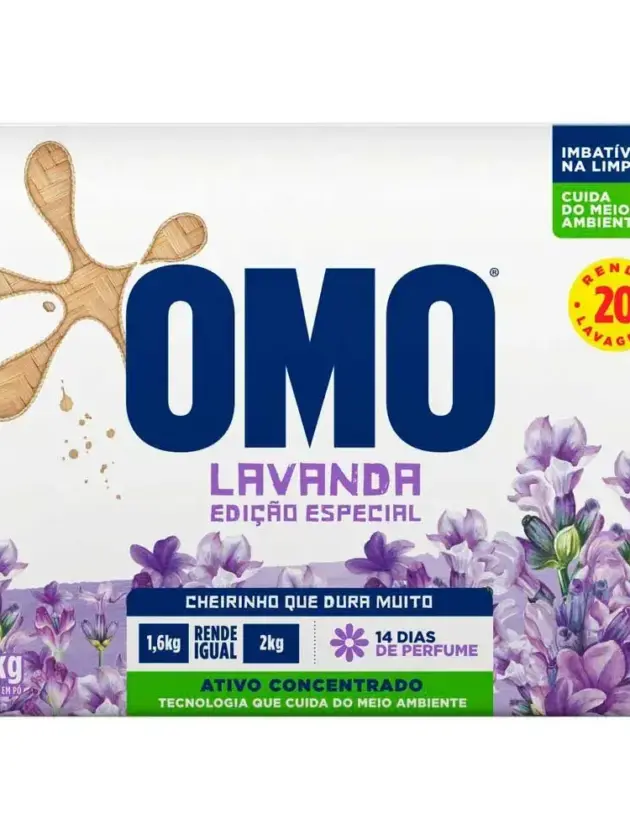 Jabón en polvo OMO de 1,6KG LAVANDA