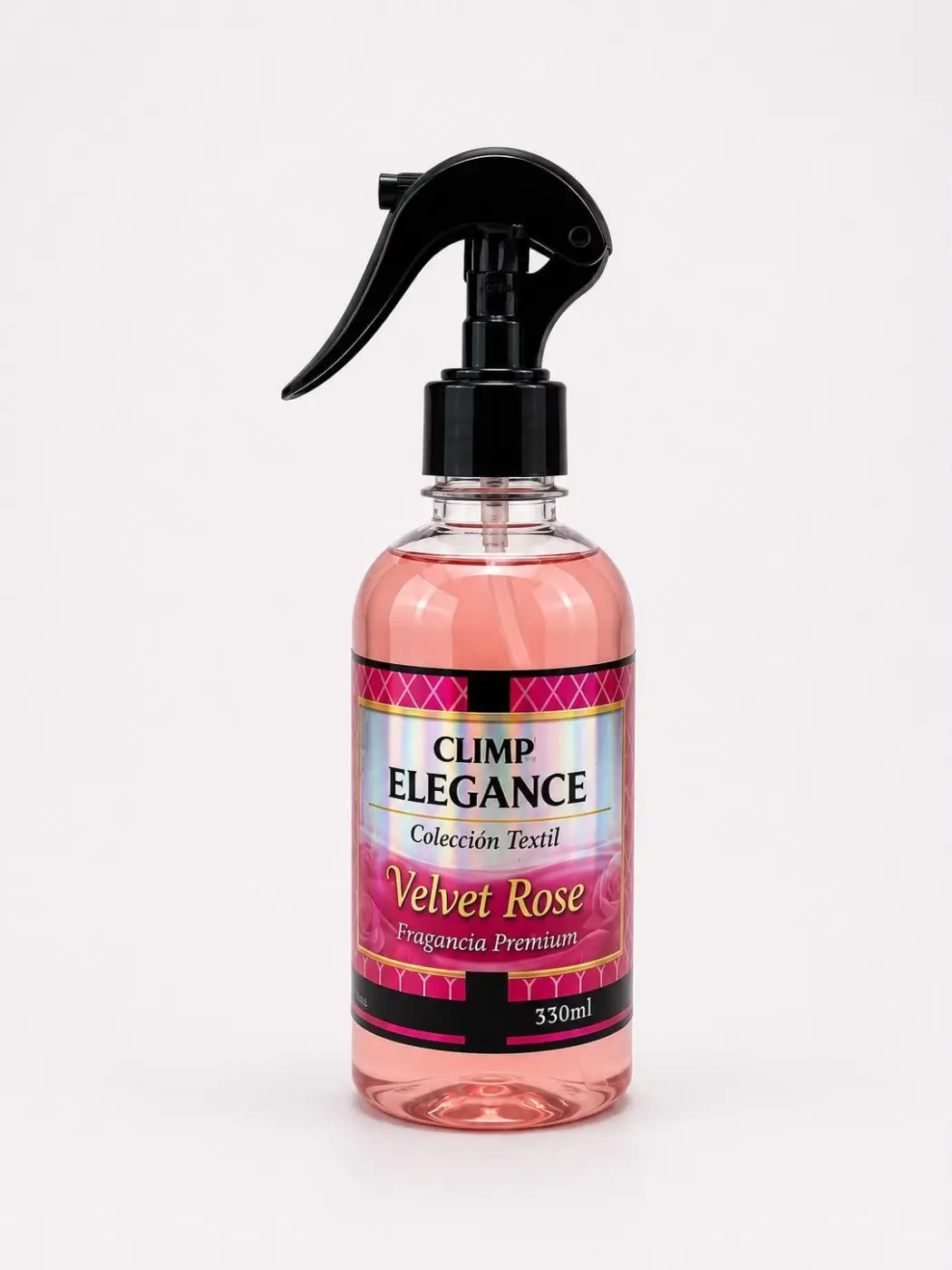 Loción para telas CLIMP ELEGANCE - Velvet Rose 330ml.