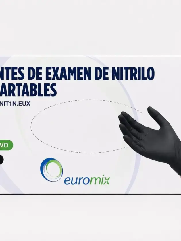 Guantes de Nitrilo Negro, EUROMIX tam. S