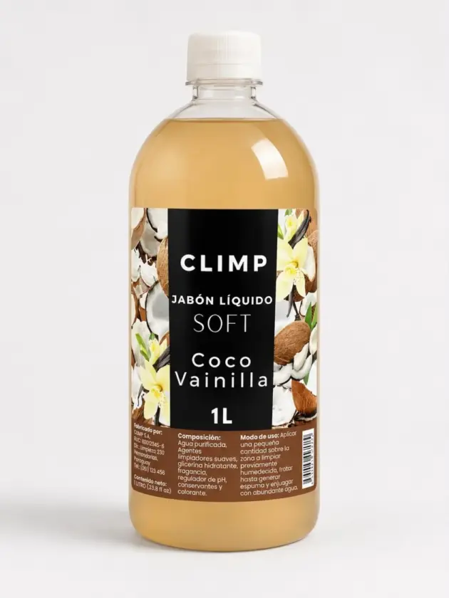 Jabón Liquido Tocador Coco Vainilla, 1lt CLIMP