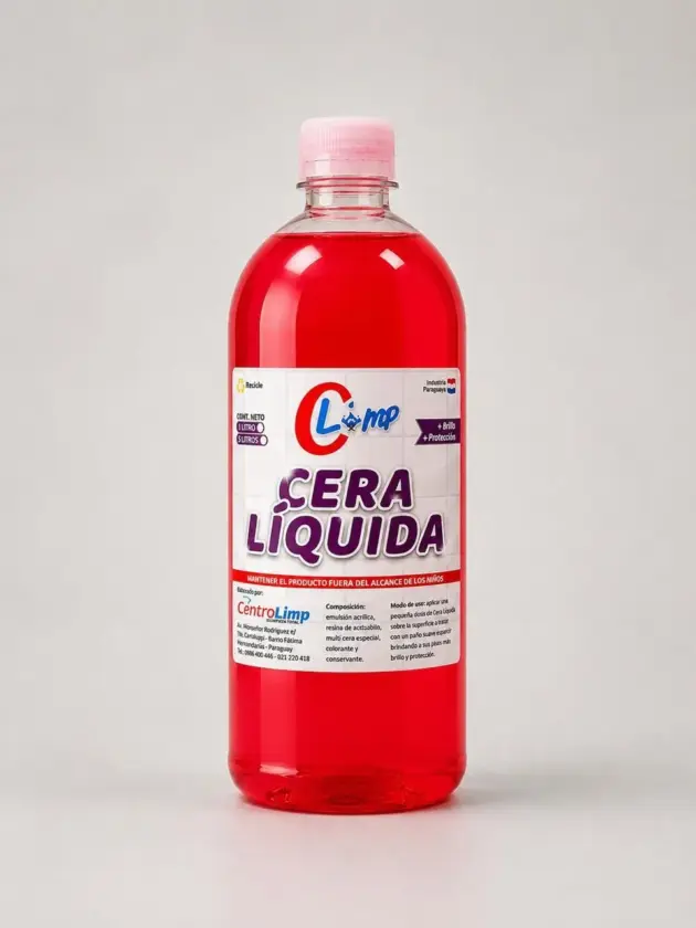 Cera Líquida Roja CLIMP, 1Lt – Alto Brillo y Protección.