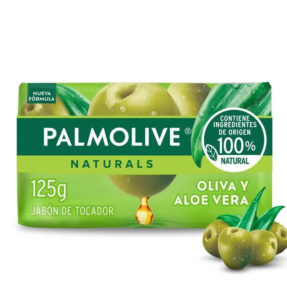 JABÓN BARRA PALMOLIVE NATURAL OLIVE & ALOE 125G