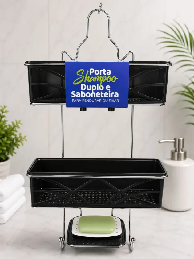 Porta Shampoo/ jabón negro