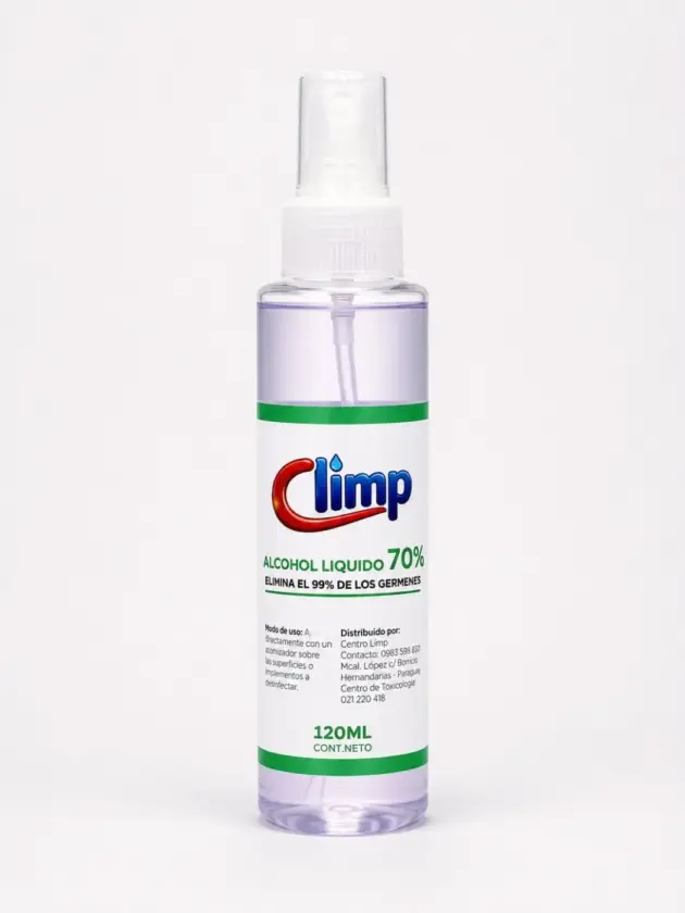 Alcohol Liquido al 70%, 120ml. Climp