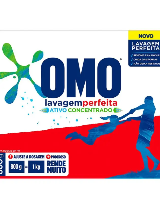 Jabon en polvo OMO  800GR CARTON LAVADO PERFECTO