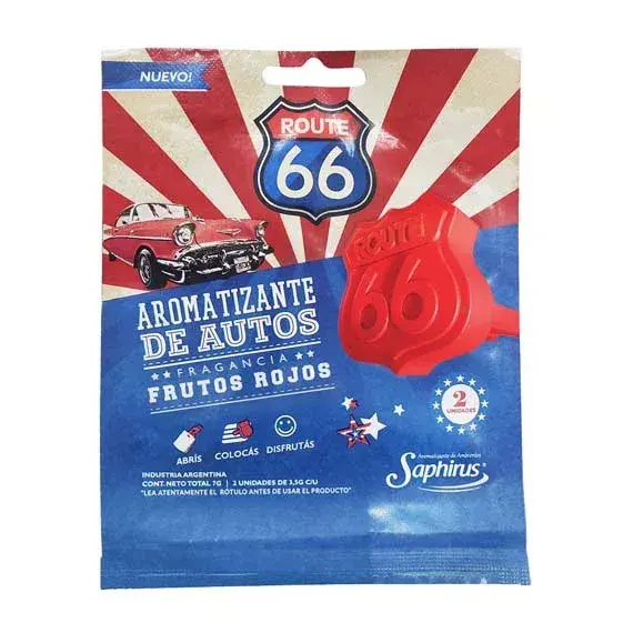 Perfume automotivo Route 66 Frutos Rojos - 2 Unidades