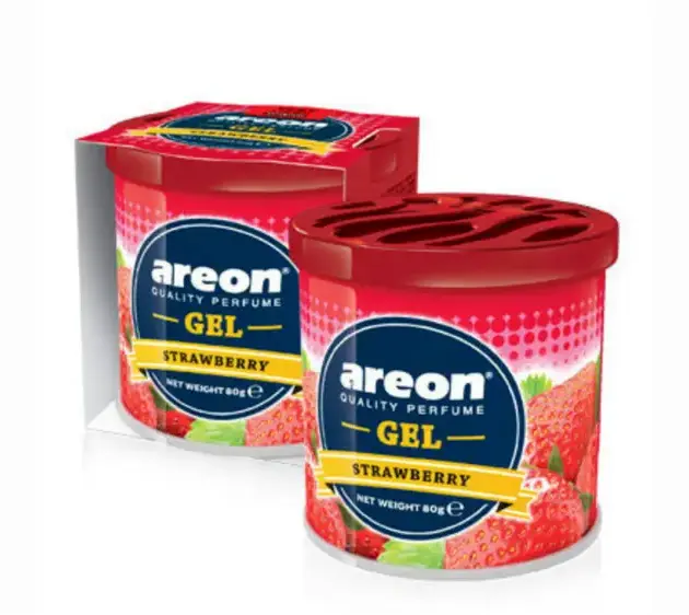 PERFUME AUTOMOTIVO AREON GEL STRAWBERRY.