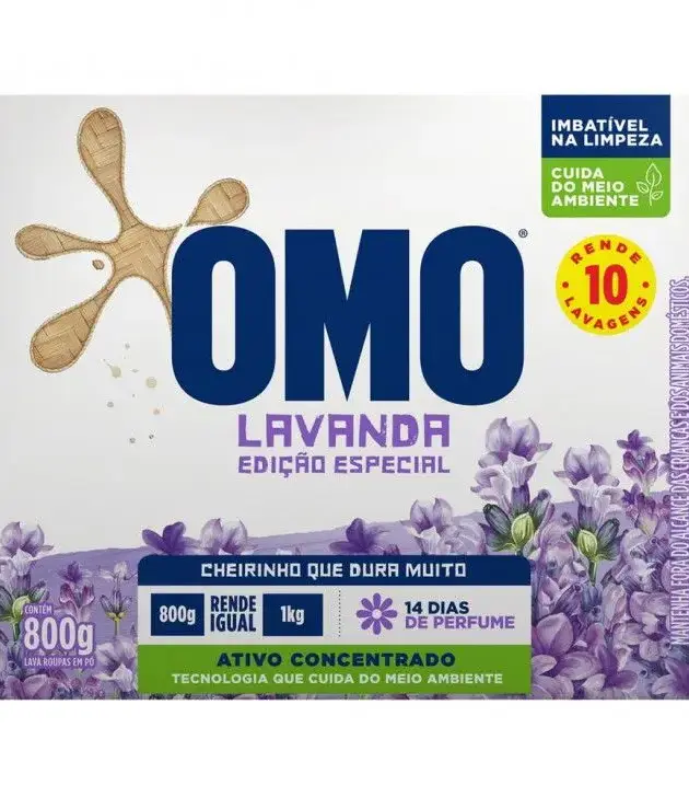 Jabón en polvo OMO 800GR LAVANDA CARTON