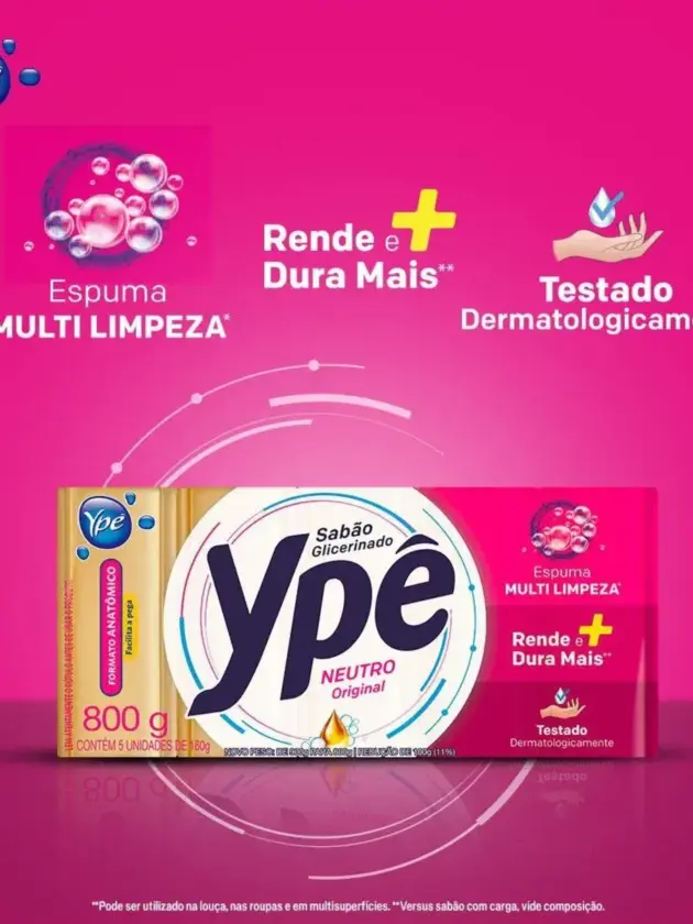Jabón Ype glicerinado Neutro, 5und.