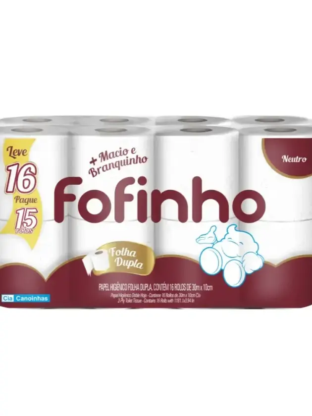 Papel higiénico Fofinho 30metros x 16rollos