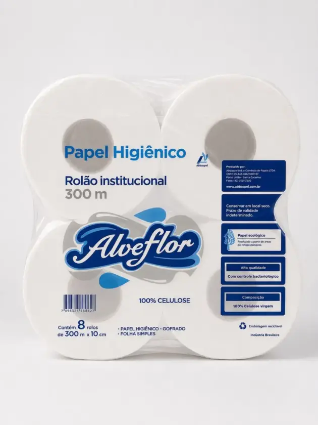 Papel higiénico Alveflor de 300mtrs x 8 rollos