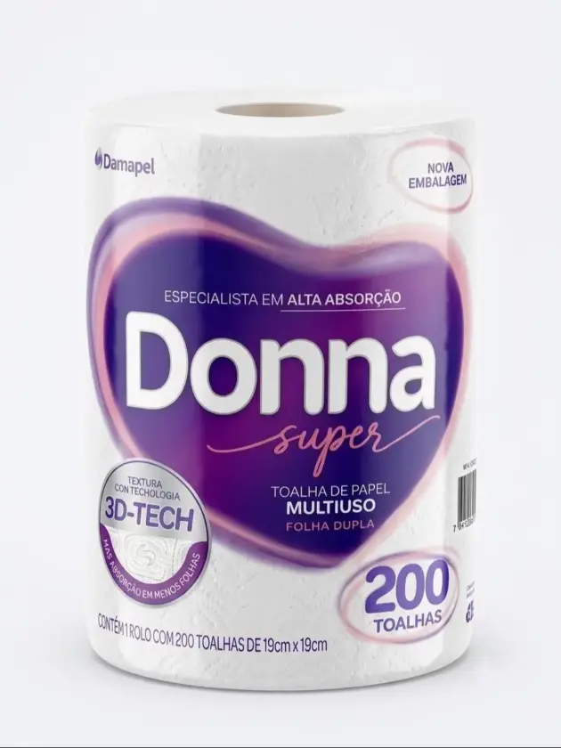 Papel toalla Donna, rollo de 200mtrs. 19x19cm