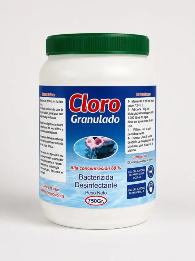 Cloro Granulado CLIMP, producto para piscina de 750gr